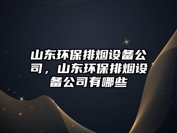 山東環(huán)保排煙設(shè)備公司，山東環(huán)保排煙設(shè)備公司有哪些