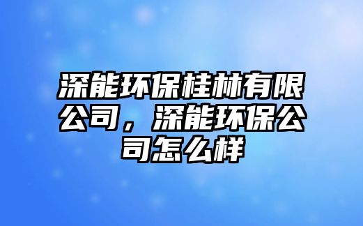 深能環(huán)保桂林有限公司，深能環(huán)保公司怎么樣