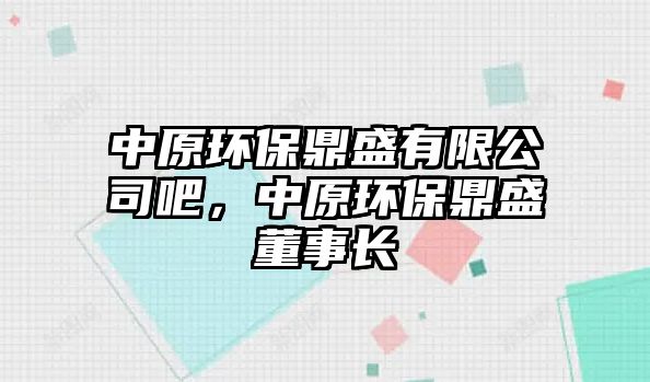 中原環(huán)保鼎盛有限公司吧，中原環(huán)保鼎盛董事長