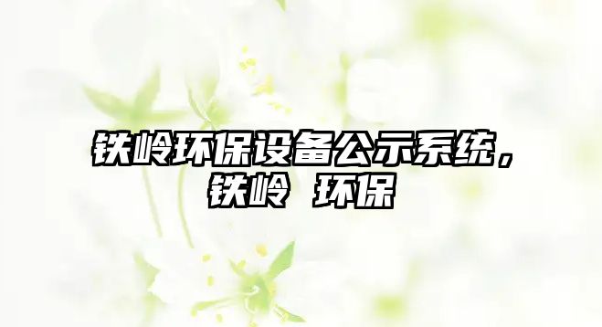 鐵嶺環(huán)保設(shè)備公示系統(tǒng)，鐵嶺 環(huán)保
