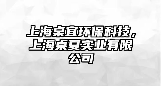 上海桌宜環(huán)保科技，上海桌夏實業(yè)有限公司