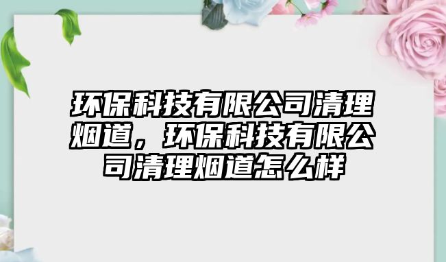 環(huán)?？萍加邢薰厩謇頍煹?，環(huán)保科技有限公司清理煙道怎么樣