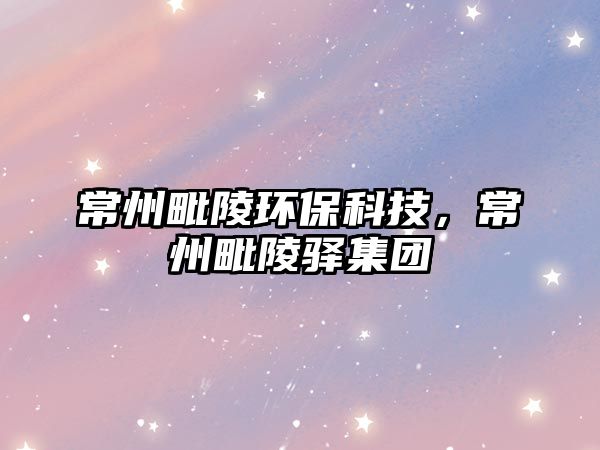 常州毗陵環(huán)保科技，常州毗陵驛集團