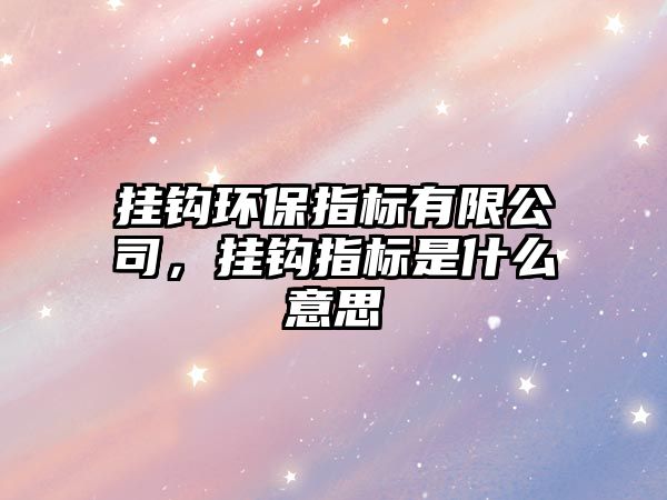 掛鉤環(huán)保指標(biāo)有限公司，掛鉤指標(biāo)是什么意思
