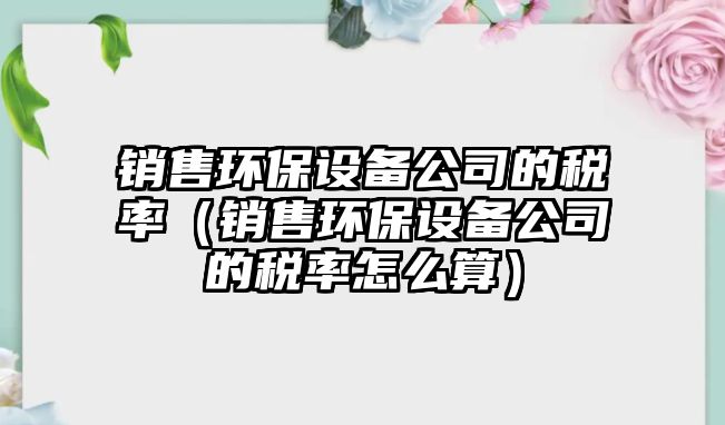 銷售環(huán)保設(shè)備公司的稅率（銷售環(huán)保設(shè)備公司的稅率怎么算）