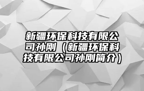新疆環(huán)?？萍加邢薰緦O剛（新疆環(huán)?？萍加邢薰緦O剛簡介）