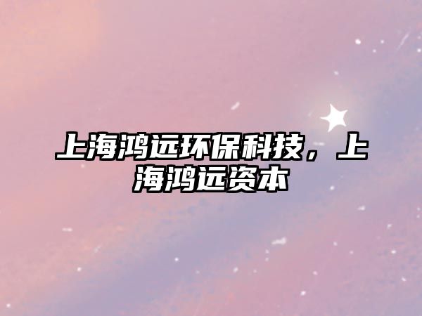 上海鴻遠環(huán)?？萍?，上海鴻遠資本