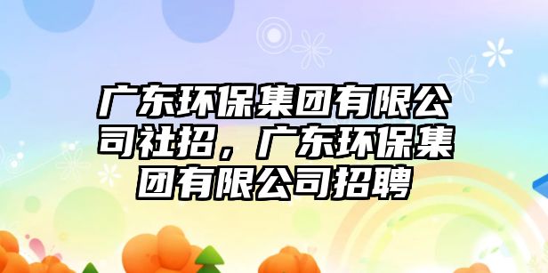 廣東環(huán)保集團(tuán)有限公司社招，廣東環(huán)保集團(tuán)有限公司招聘