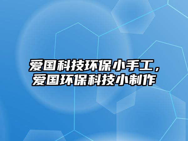 愛國(guó)科技環(huán)保小手工，愛國(guó)環(huán)保科技小制作