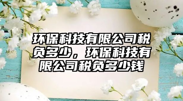 環(huán)保科技有限公司稅負多少，環(huán)?？萍加邢薰径愗摱嗌馘X