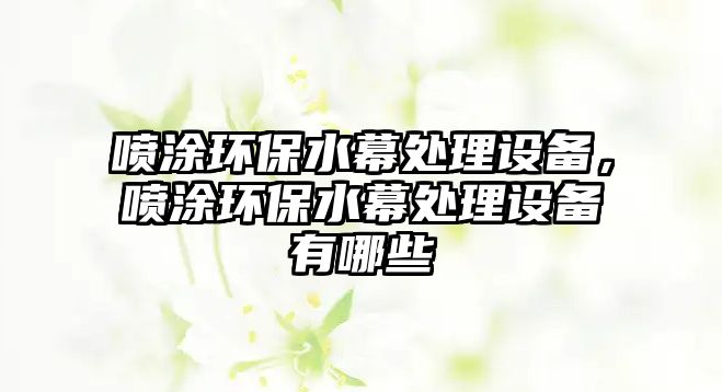 噴涂環(huán)保水幕處理設(shè)備，噴涂環(huán)保水幕處理設(shè)備有哪些