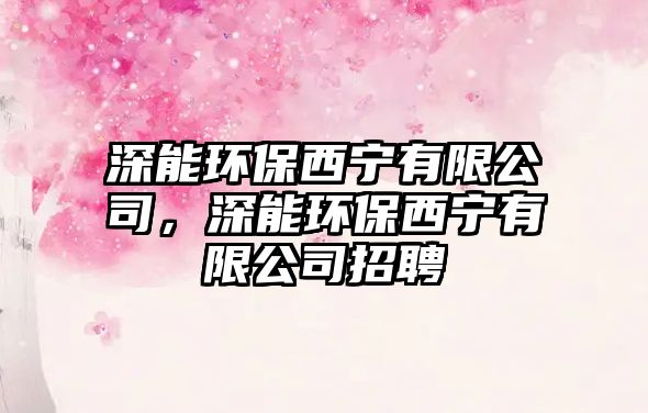 深能環(huán)保西寧有限公司，深能環(huán)保西寧有限公司招聘