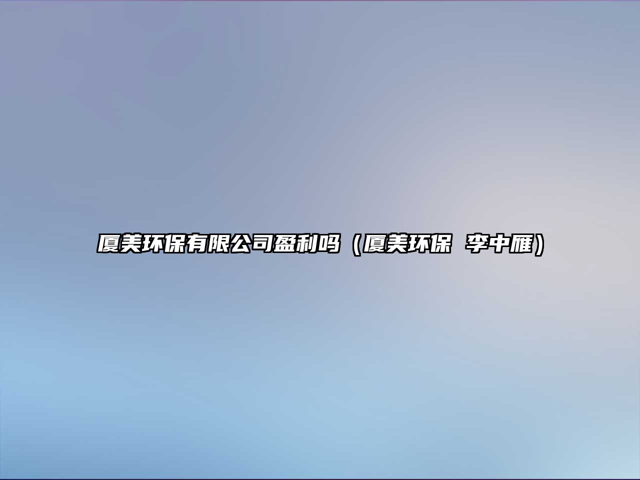 廈美環(huán)保有限公司盈利嗎（廈美環(huán)保 李中雁）