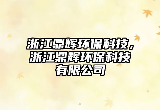浙江鼎輝環(huán)?？萍?，浙江鼎輝環(huán)保科技有限公司