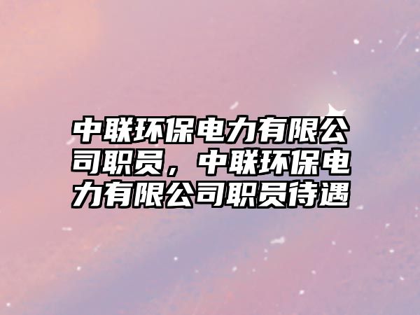 中聯(lián)環(huán)保電力有限公司職員，中聯(lián)環(huán)保電力有限公司職員待遇