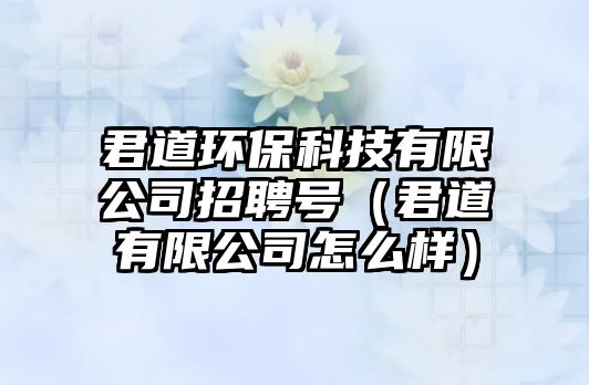 君道環(huán)?？萍加邢薰菊衅柑?hào)（君道有限公司怎么樣）