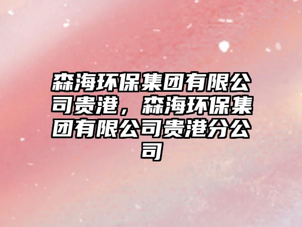 森海環(huán)保集團(tuán)有限公司貴港，森海環(huán)保集團(tuán)有限公司貴港分公司