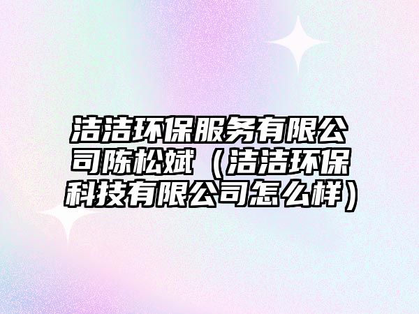 潔潔環(huán)保服務(wù)有限公司陳松斌（潔潔環(huán)?？萍加邢薰驹趺礃樱? class=
