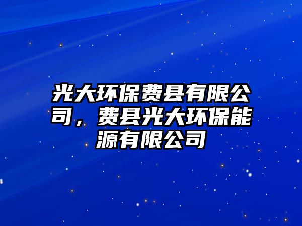 光大環(huán)保費(fèi)縣有限公司，費(fèi)縣光大環(huán)保能源有限公司