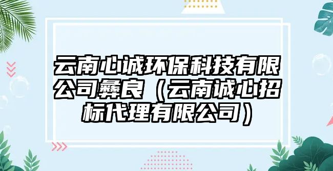 云南心誠環(huán)保科技有限公司彝良（云南誠心招標(biāo)代理有限公司）