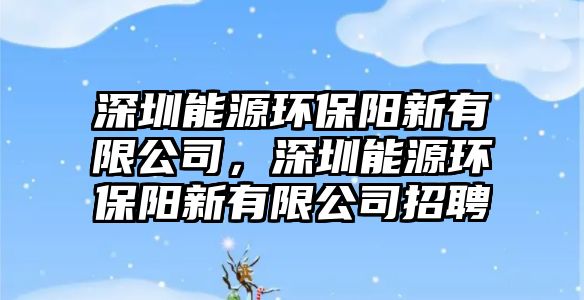 深圳能源環(huán)保陽新有限公司，深圳能源環(huán)保陽新有限公司招聘