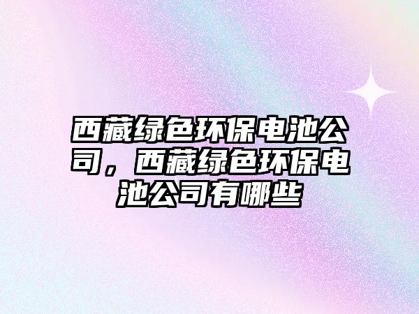 西藏綠色環(huán)保電池公司，西藏綠色環(huán)保電池公司有哪些
