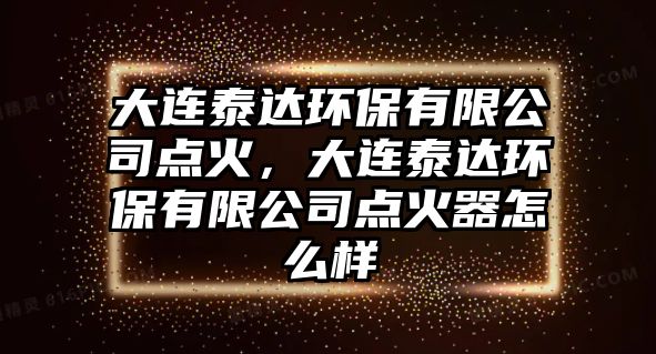 大連泰達(dá)環(huán)保有限公司點(diǎn)火，大連泰達(dá)環(huán)保有限公司點(diǎn)火器怎么樣