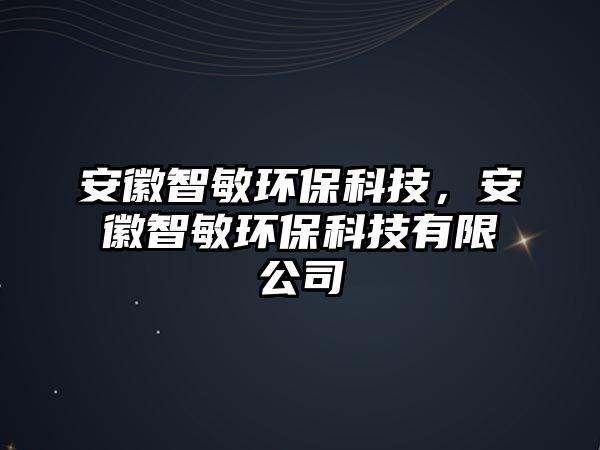安徽智敏環(huán)?？萍?，安徽智敏環(huán)保科技有限公司