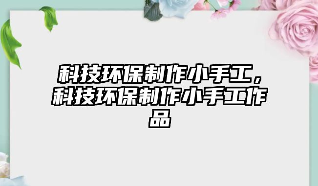 科技環(huán)保制作小手工，科技環(huán)保制作小手工作品