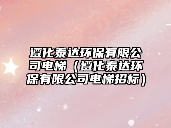 遵化泰達(dá)環(huán)保有限公司電梯（遵化泰達(dá)環(huán)保有限公司電梯招標(biāo)）