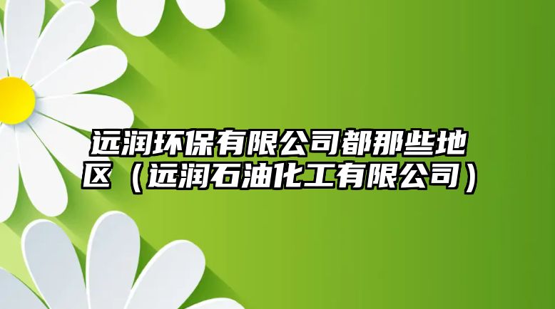 遠(yuǎn)潤環(huán)保有限公司都那些地區(qū)（遠(yuǎn)潤石油化工有限公司）