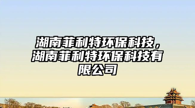 湖南菲利特環(huán)保科技，湖南菲利特環(huán)保科技有限公司