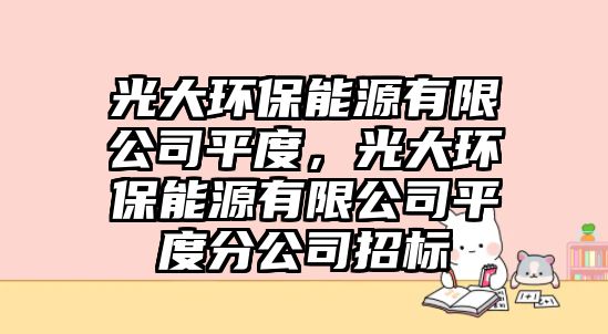 光大環(huán)保能源有限公司平度，光大環(huán)保能源有限公司平度分公司招標(biāo)