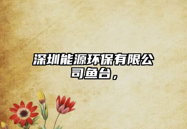 深圳能源環(huán)保有限公司魚(yú)臺(tái)，