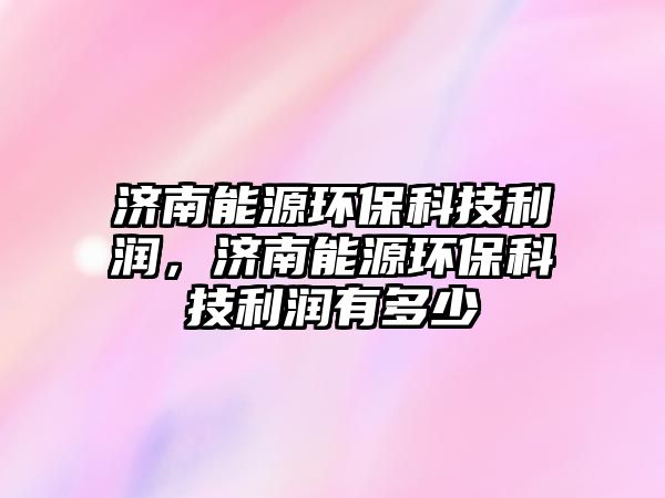 濟南能源環(huán)?？萍祭麧?，濟南能源環(huán)保科技利潤有多少