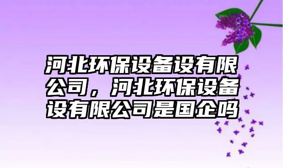 河北環(huán)保設(shè)備設(shè)有限公司，河北環(huán)保設(shè)備設(shè)有限公司是國(guó)企嗎