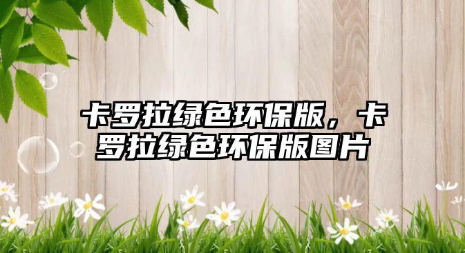 卡羅拉綠色環(huán)保版，卡羅拉綠色環(huán)保版圖片