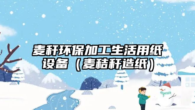麥稈環(huán)保加工生活用紙設(shè)備（麥秸稈造紙）