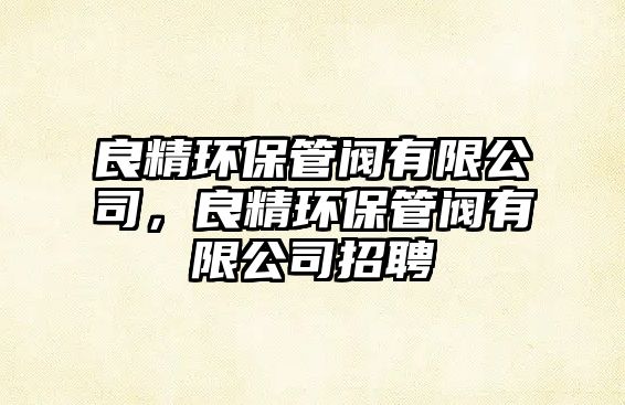 良精環(huán)保管閥有限公司，良精環(huán)保管閥有限公司招聘