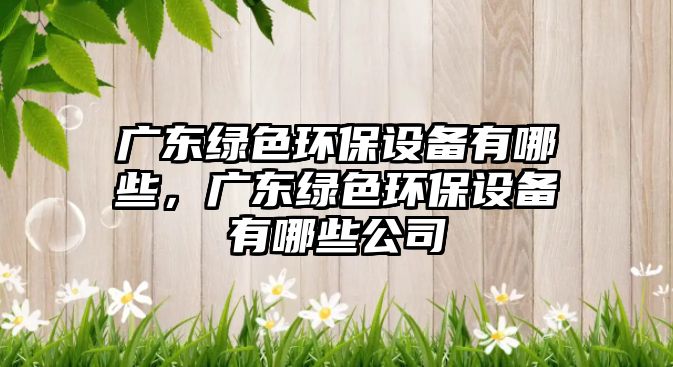 廣東綠色環(huán)保設(shè)備有哪些，廣東綠色環(huán)保設(shè)備有哪些公司