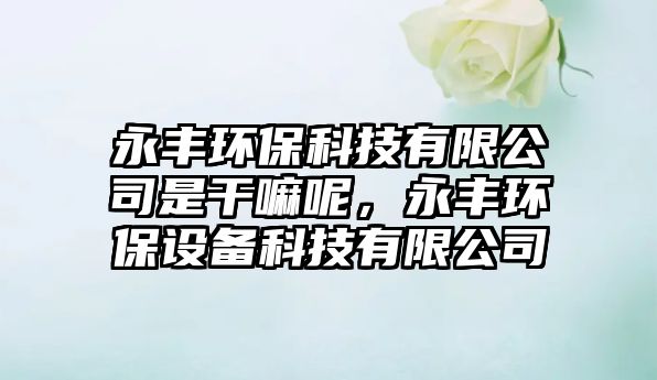 永豐環(huán)?？萍加邢薰臼歉陕锬?，永豐環(huán)保設(shè)備科技有限公司