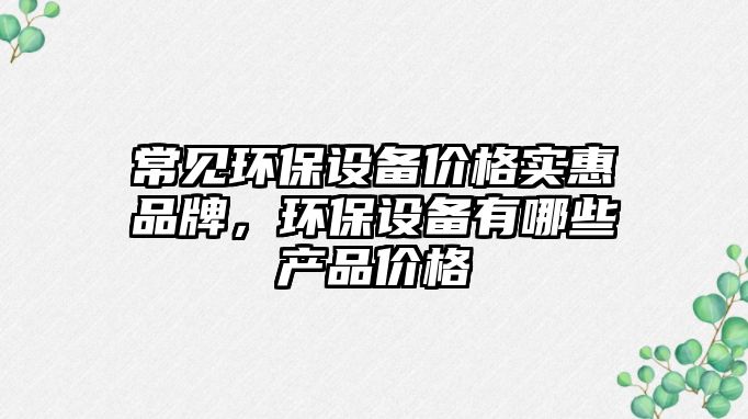 常見環(huán)保設備價格實惠品牌，環(huán)保設備有哪些產(chǎn)品價格