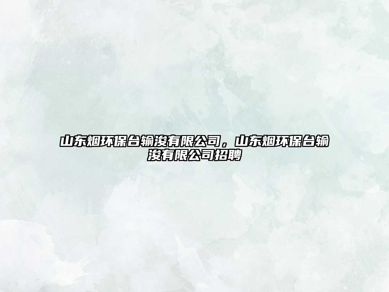 山東煙環(huán)保臺(tái)輸浚有限公司，山東煙環(huán)保臺(tái)輸浚有限公司招聘