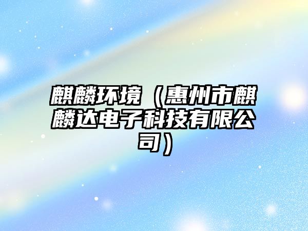 麒麟環(huán)境（惠州市麒麟達(dá)電子科技有限公司）