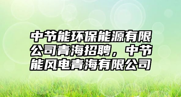 中節(jié)能環(huán)保能源有限公司青海招聘，中節(jié)能風(fēng)電青海有限公司