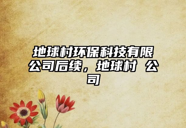 地球村環(huán)保科技有限公司后續(xù)，地球村 公司