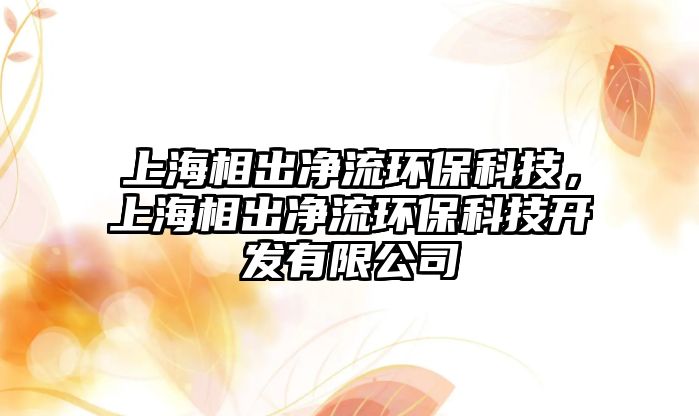 上海相出凈流環(huán)保科技，上海相出凈流環(huán)?？萍奸_發(fā)有限公司