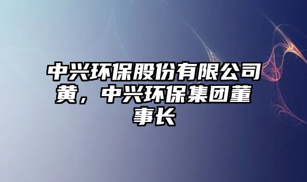 中興環(huán)保股份有限公司黃，中興環(huán)保集團董事長