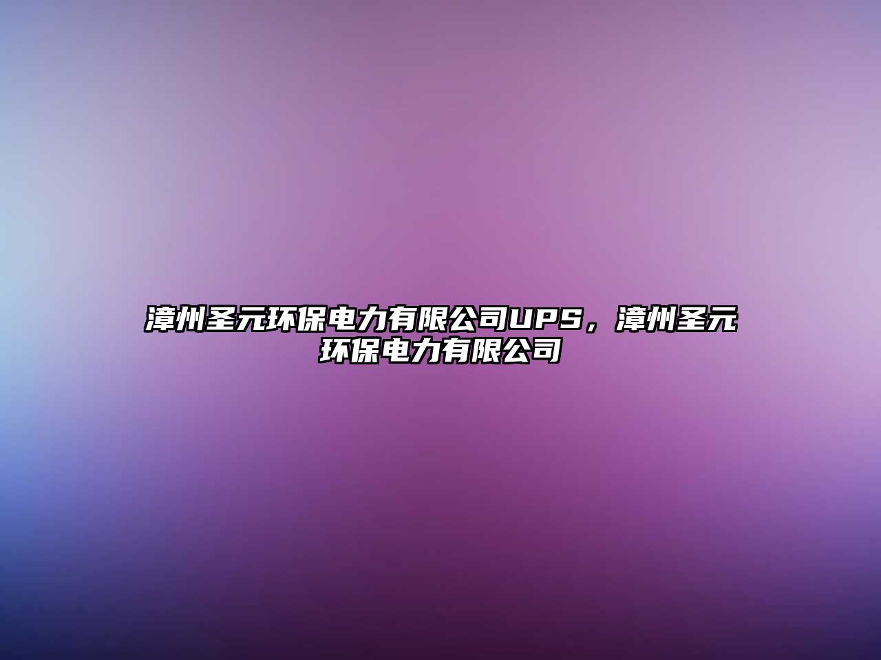 漳州圣元環(huán)保電力有限公司UPS，漳州圣元環(huán)保電力有限公司