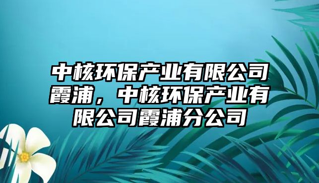 中核環(huán)保產(chǎn)業(yè)有限公司霞浦，中核環(huán)保產(chǎn)業(yè)有限公司霞浦分公司